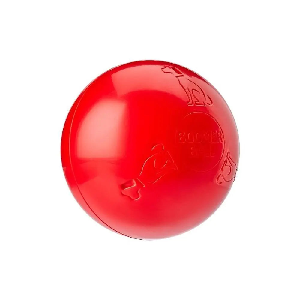 Red dog soccer ball, durable and fun for outdoor play and exercise.