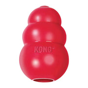 KONG Classic dog toy, durable red rubber, perfect for stuffing treats and promoting healthy chewing.