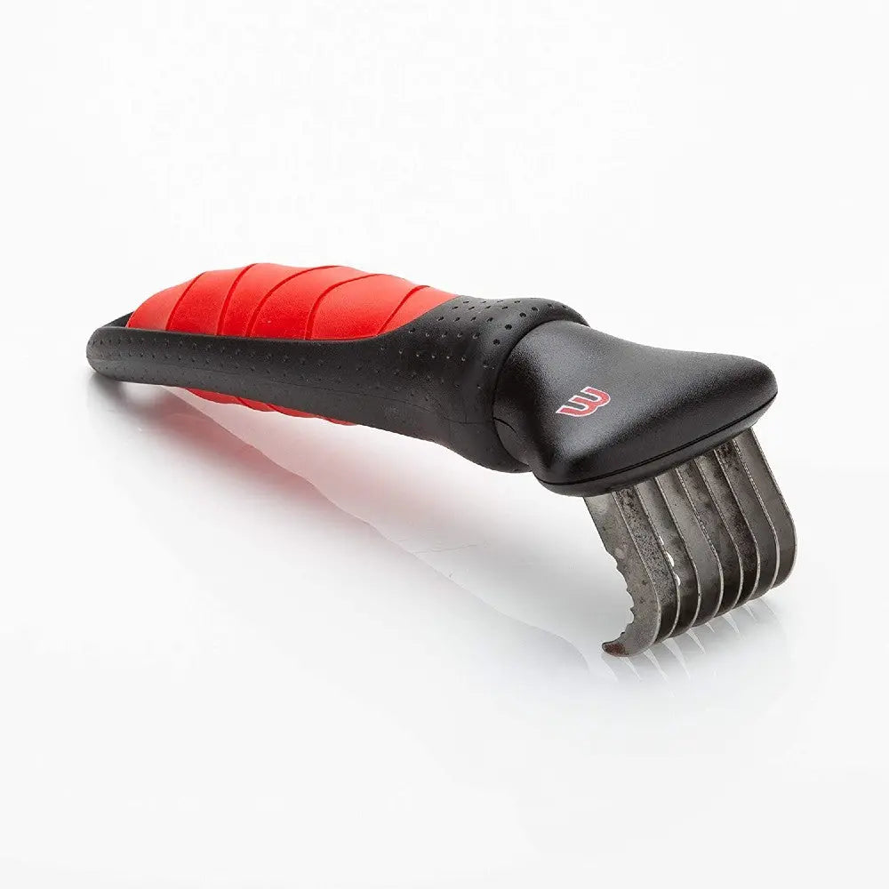 Ergonomic garden weeder with a comfortable grip and stainless steel blade for efficient weed removal.