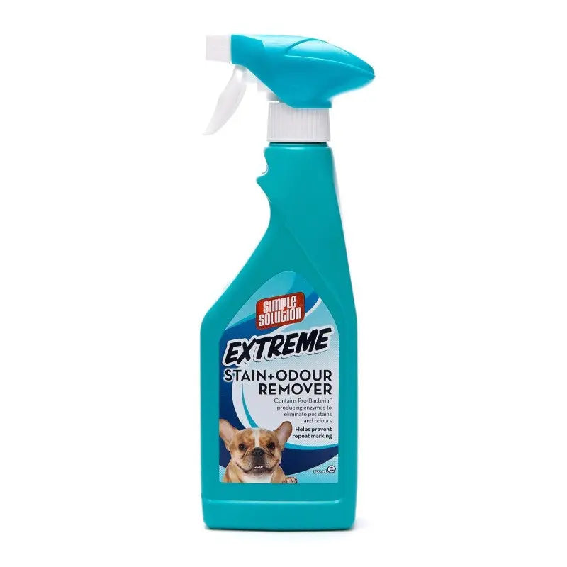 Simple Solution Extreme Stain Dog product image showing stain removal solution.