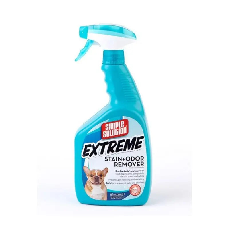 Simple Solution Extreme Stain remover demonstrates cleaning power and stain removal.