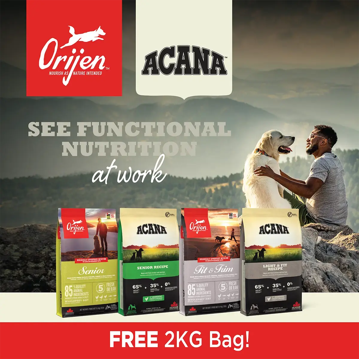 Shop Acana-Orijen-FREE-2kg-Functional-Diet-Promo| Canine & Co