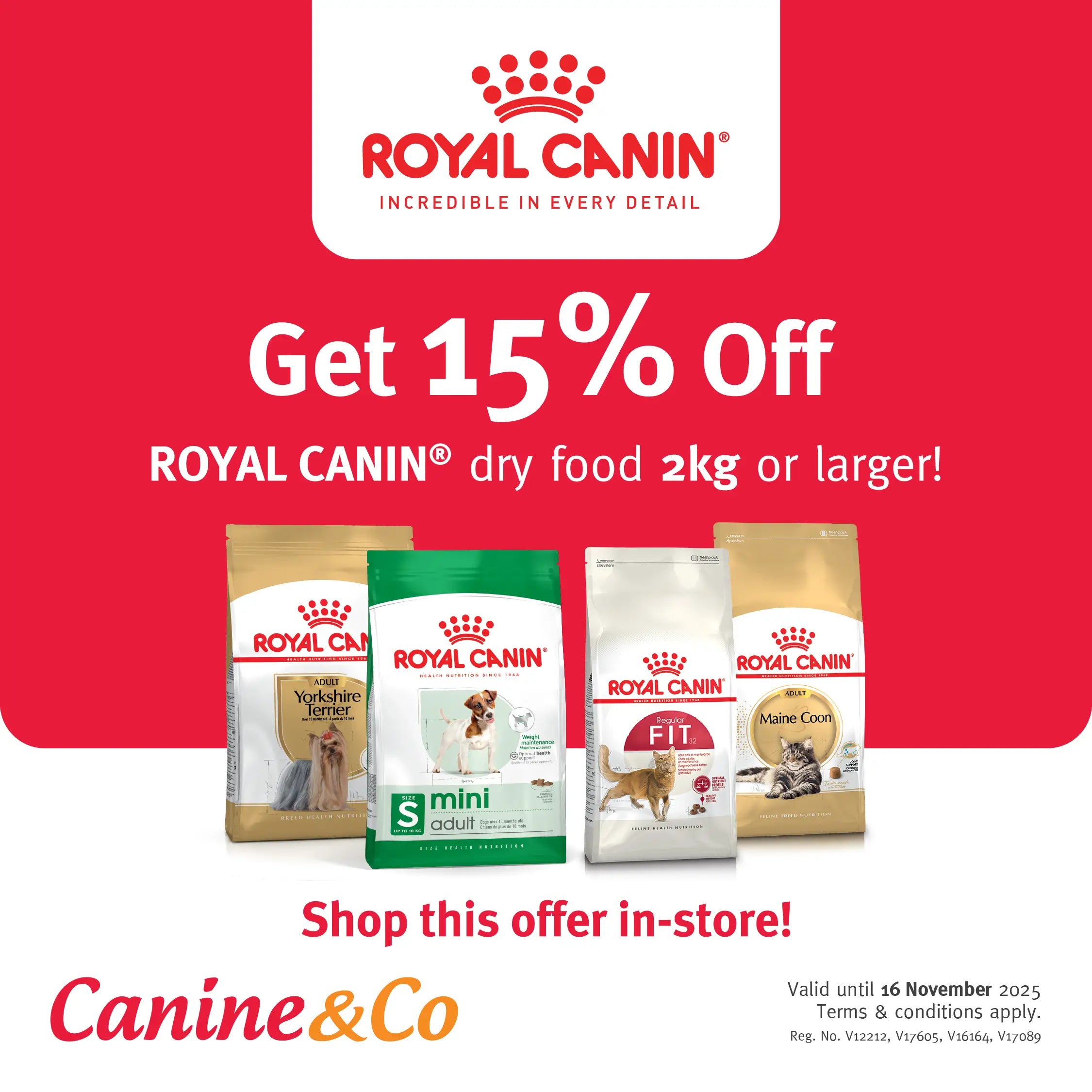 15% Off Royal Canin 2kg+