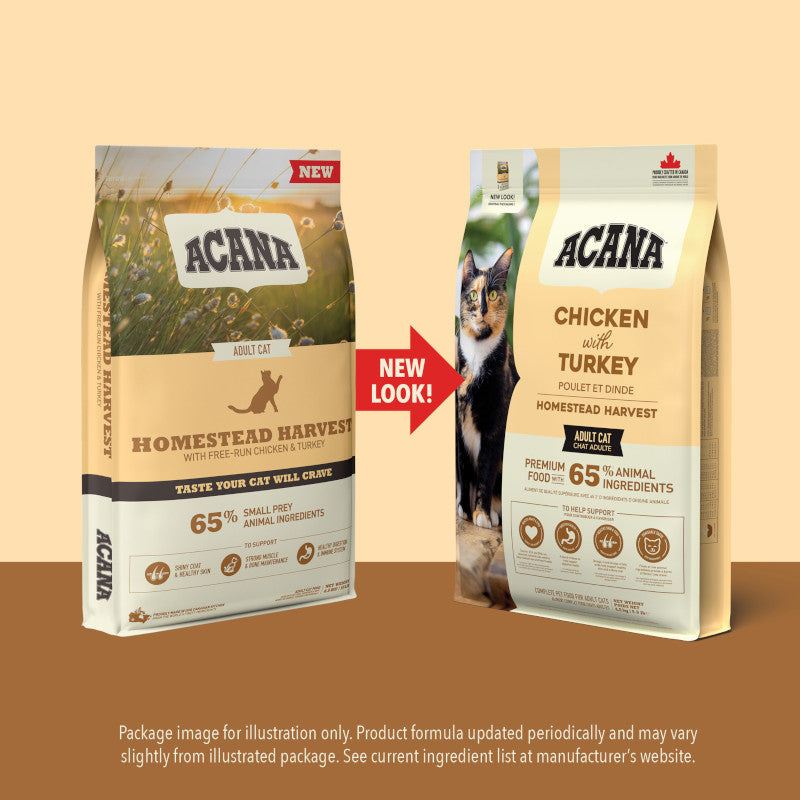 Acana Homestead Harvest Chicken with Turkey Adult Cat Food – lifestyle image (SA)