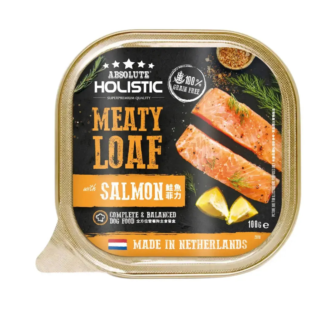 Absolute Holistic Meaty Loaf Salmon Wet Dog Food Can   | Canine & Co