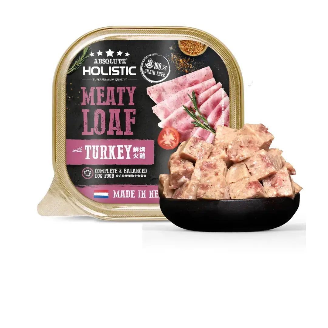 Absolute Holistic Meaty Loaf Turkey Wet Dog Food Can   | Canine & Co