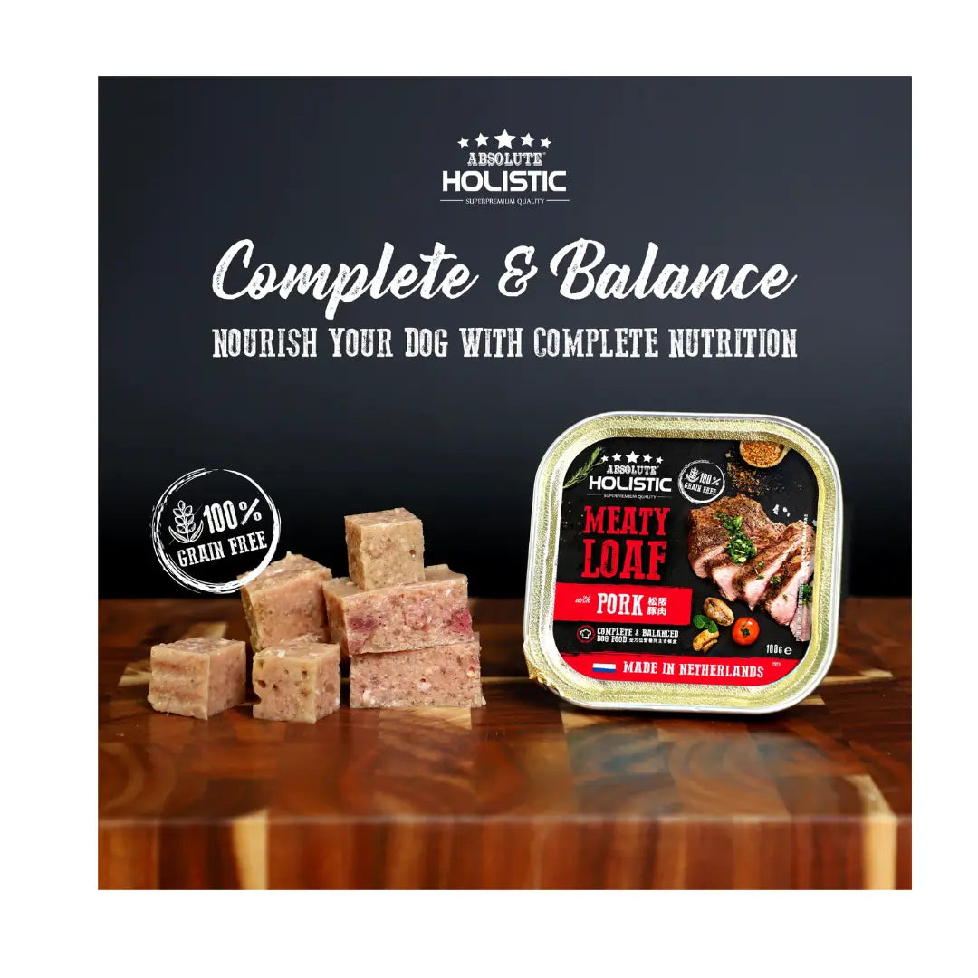 Absolute Holistic Meaty Loaf Pork Wet Dog Food Can