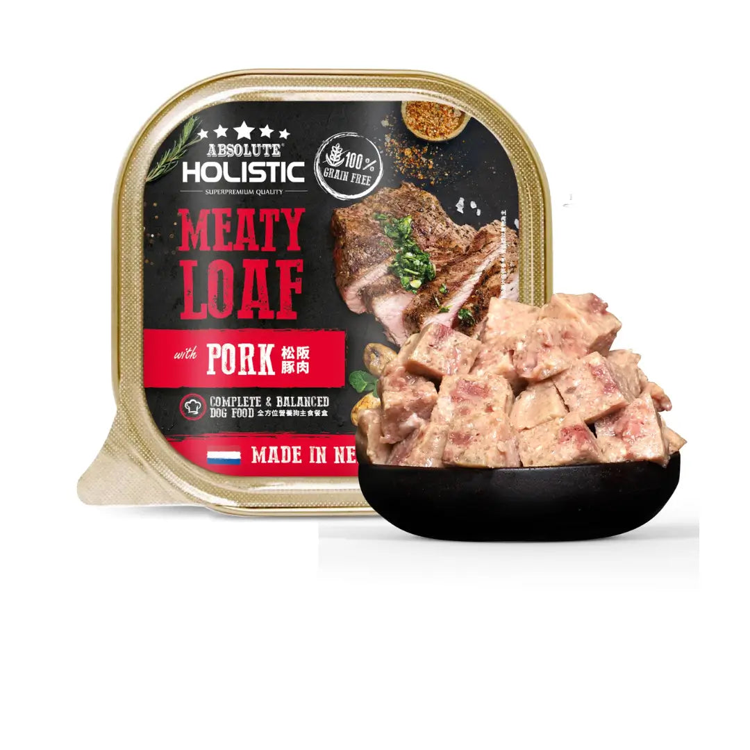 Absolute Holistic Meaty Loaf Pork Wet Dog Food Can