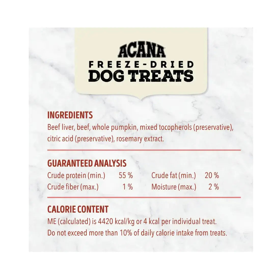 Acana Beef & Pumpkin Freeze-Dried Dog Treats   | Canine & Co