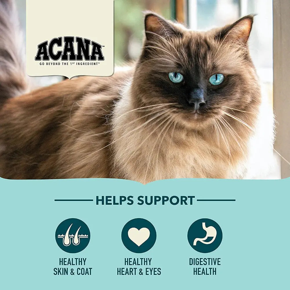 ACANA cat food promotes healthy skin, heart, and digestive health for your feline friend.