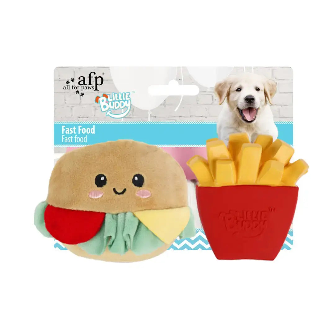 All For Paws Dog Toy Hamburger with French Fries   | Canine & Co