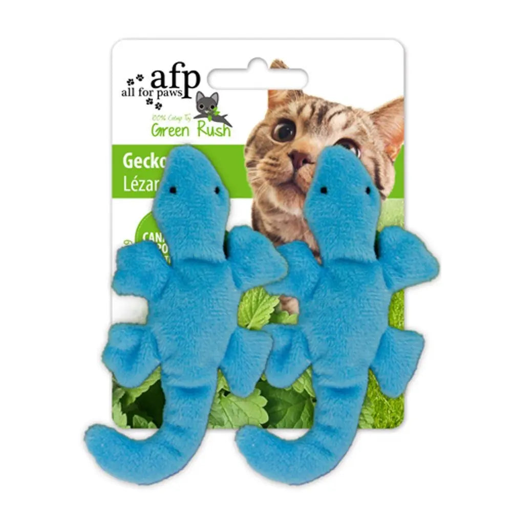 Blue plush gecko toys for cats, perfect for interactive play and stimulation.