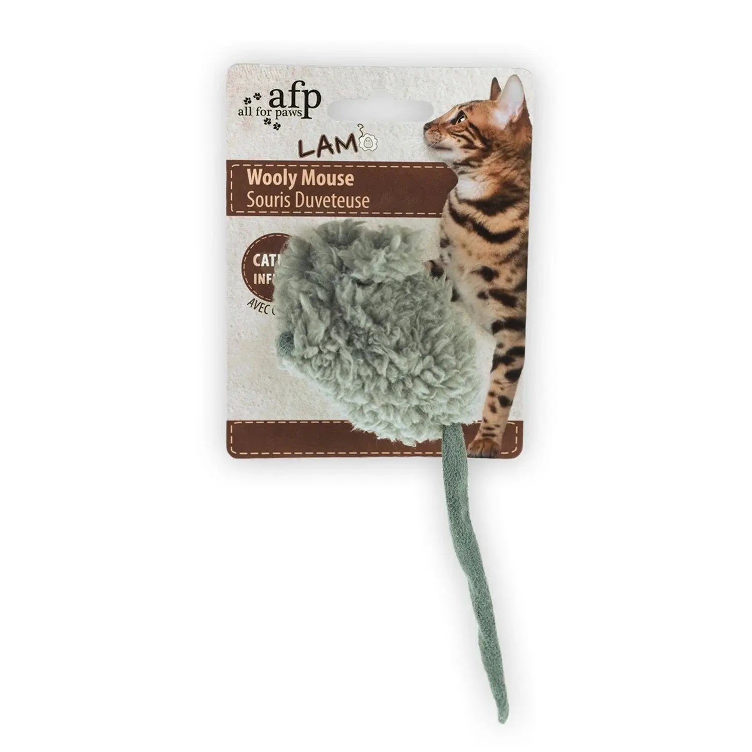 All for Paws Lambswool Wooly Mouse Cat Toy  Grey | Canine & Co
