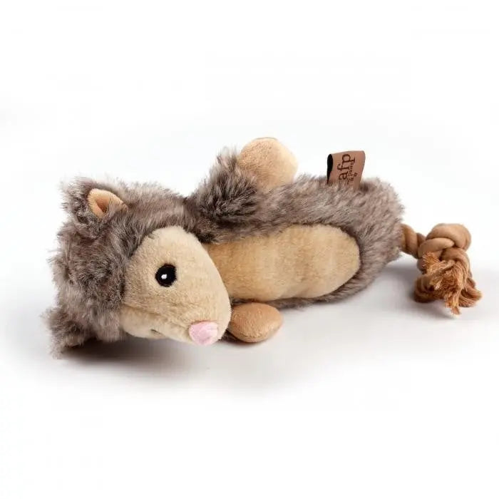 Soft plush toy mouse for pets, featuring a furry texture and a playful design for interactive fun.