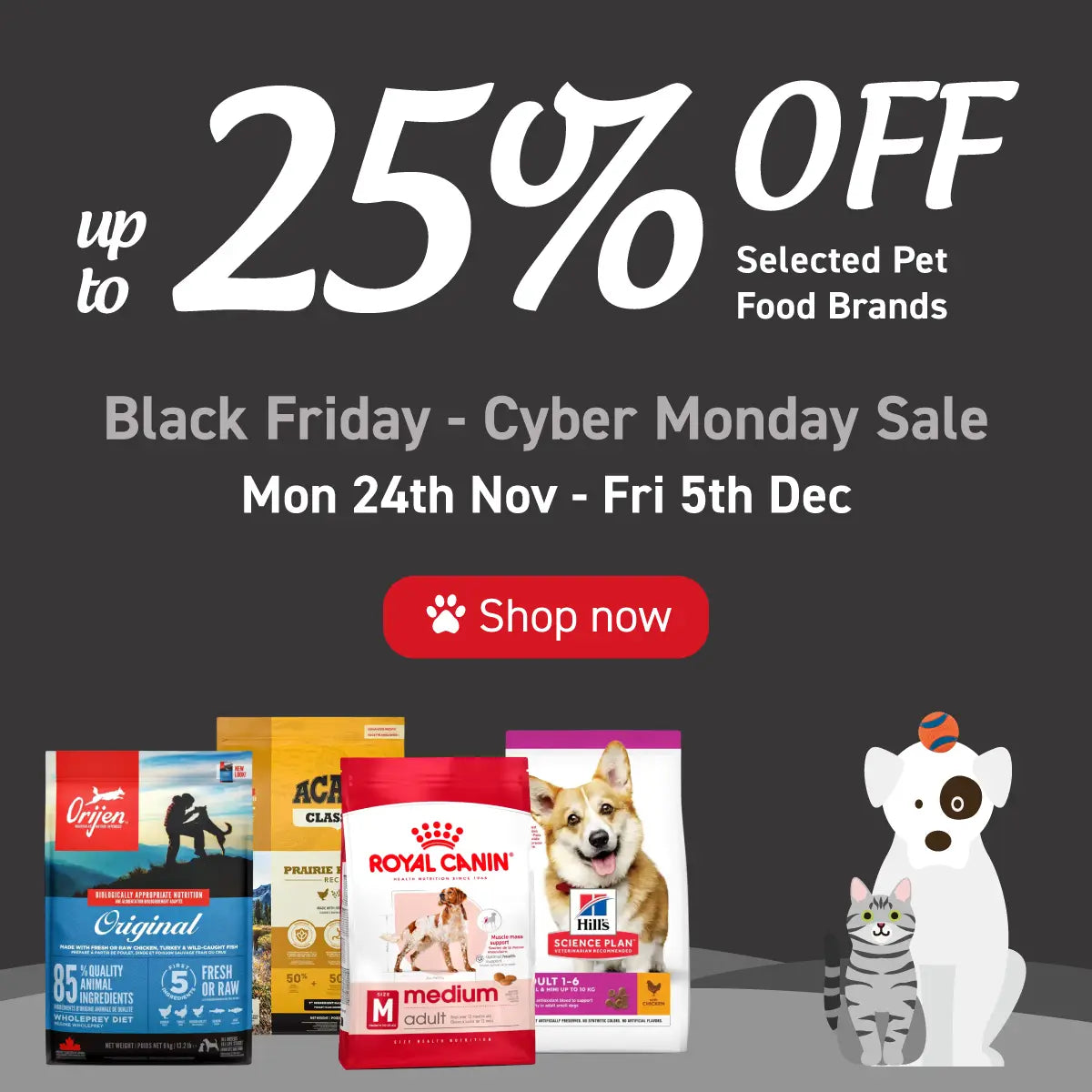 Up to 25% Off  Pet Food
