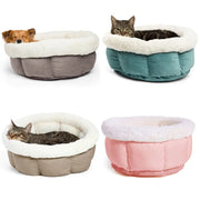 Cozy pet beds in various colors, perfect for dogs and cats to relax and sleep comfortably.