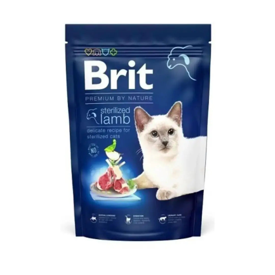 Brit Premium Adult Sterilised Lamb Dry Cat Food   | Canine & Co