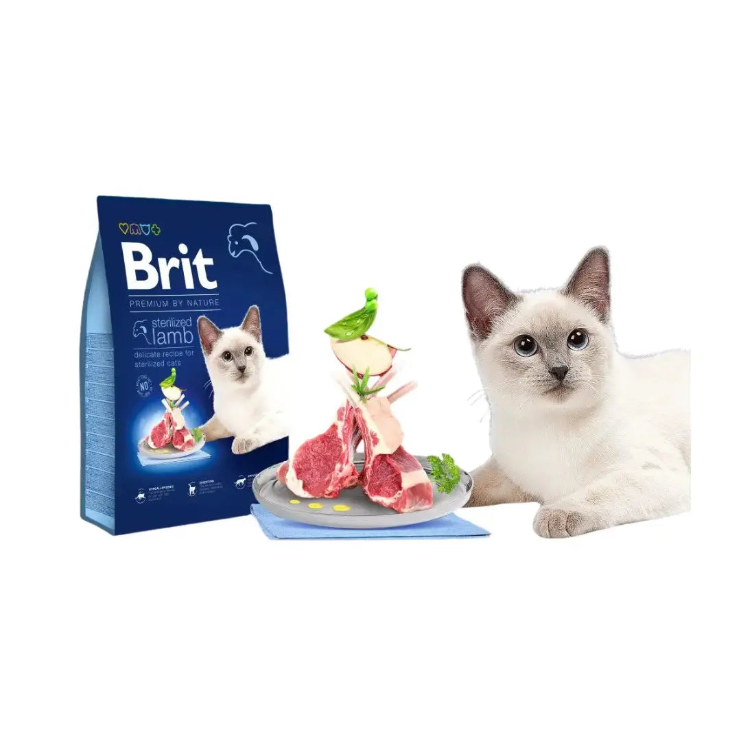 Brit Premium Adult Sterilised Lamb Dry Cat Food   | Canine & Co
