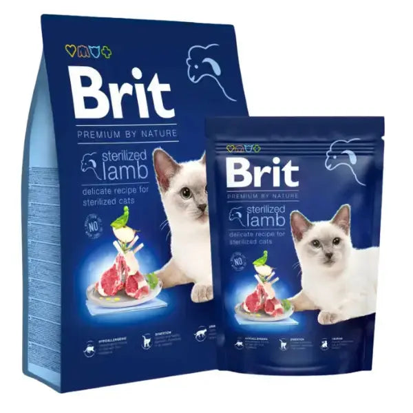 Brit Premium Adult Sterilised Lamb Dry Cat Food   | Canine & Co