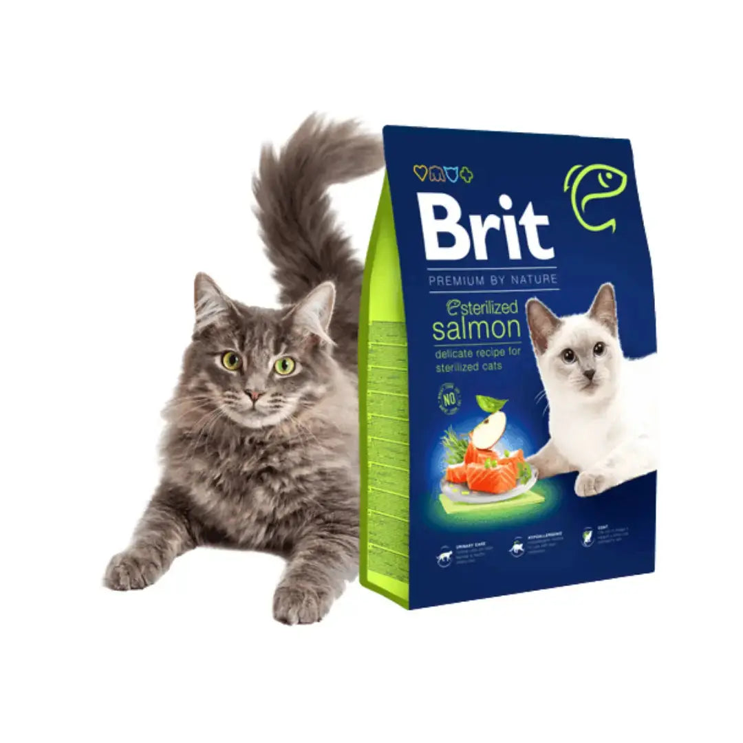 Brit Premium Adult Sterilised Salmon Dry Cat Food   | Canine & Co