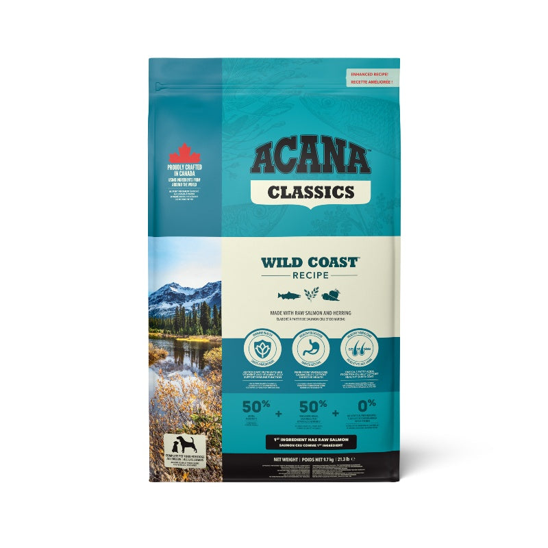 Acana Classics Wild Coast Recipe Dog Food – front of bag packaging (South Africa)