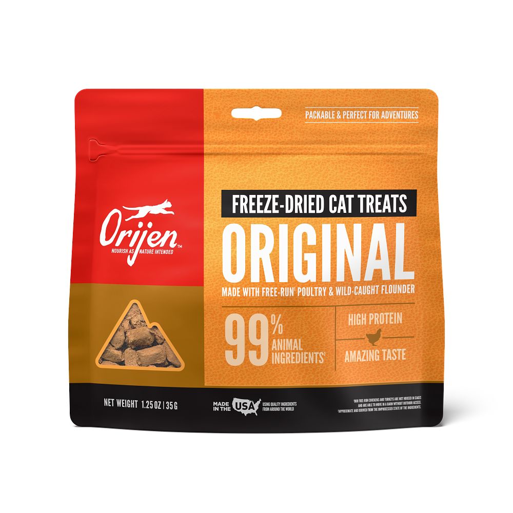 Orijen Original Freeze-Dried Cat Treats – front of bag packaging (South Africa)