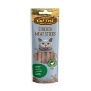 Cat Fest chicken meat sticks for cats, natural treats in a resealable package.