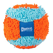 Colorful Chuckit! fetch ball made of soft, durable fabric for fun outdoor play with pets.