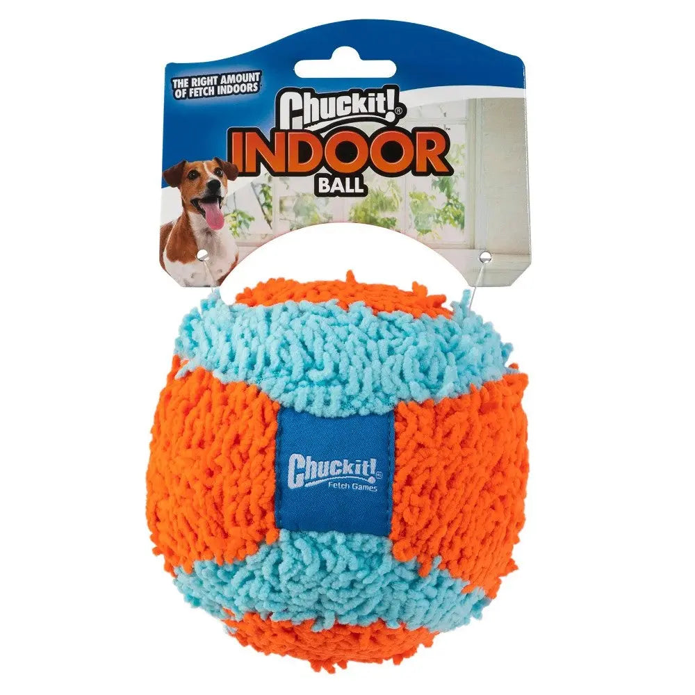 Indoor fetch ball for dogs, featuring soft fabric for safe play and vibrant colors.