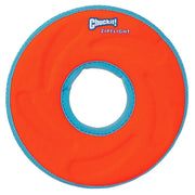 Bright orange Chuckit! Zipflight dog toy for fun outdoor play and fetch activities.