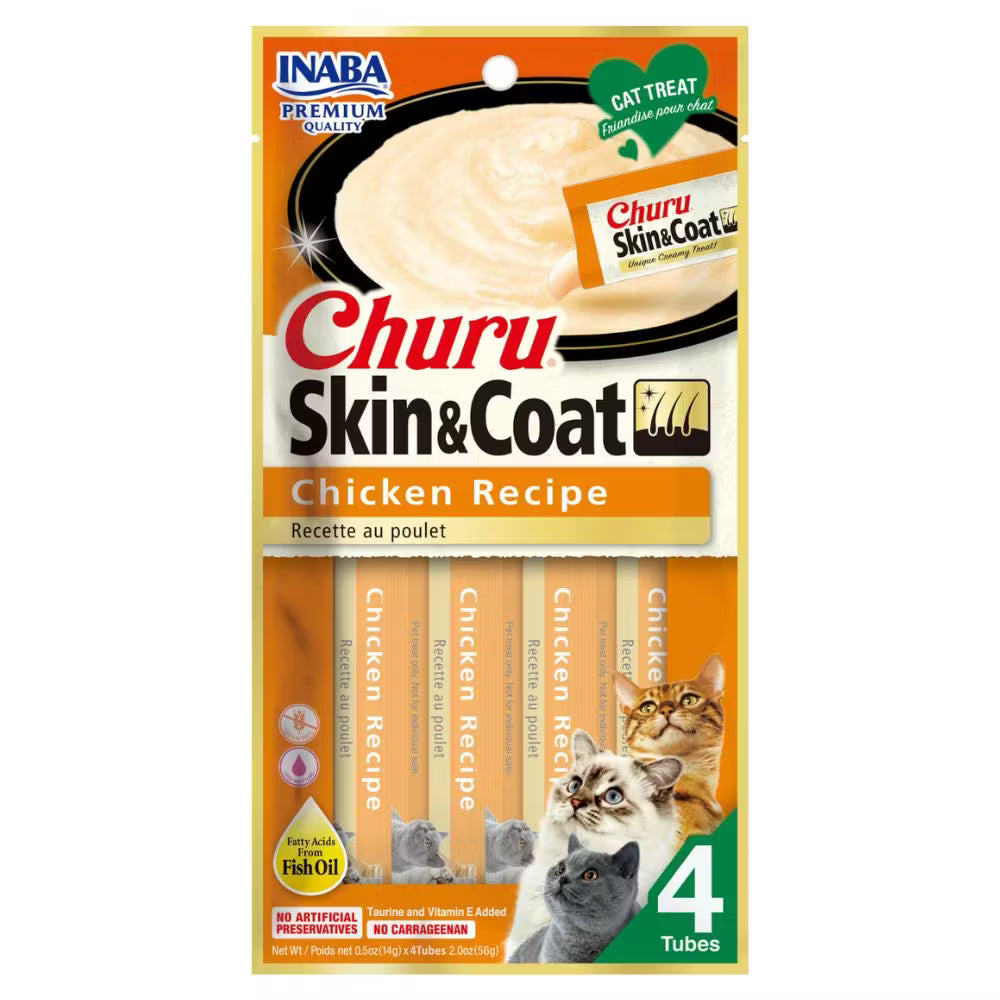 Churu Chicken Skin & Coat Purée Cat Treats   | Canine & Co