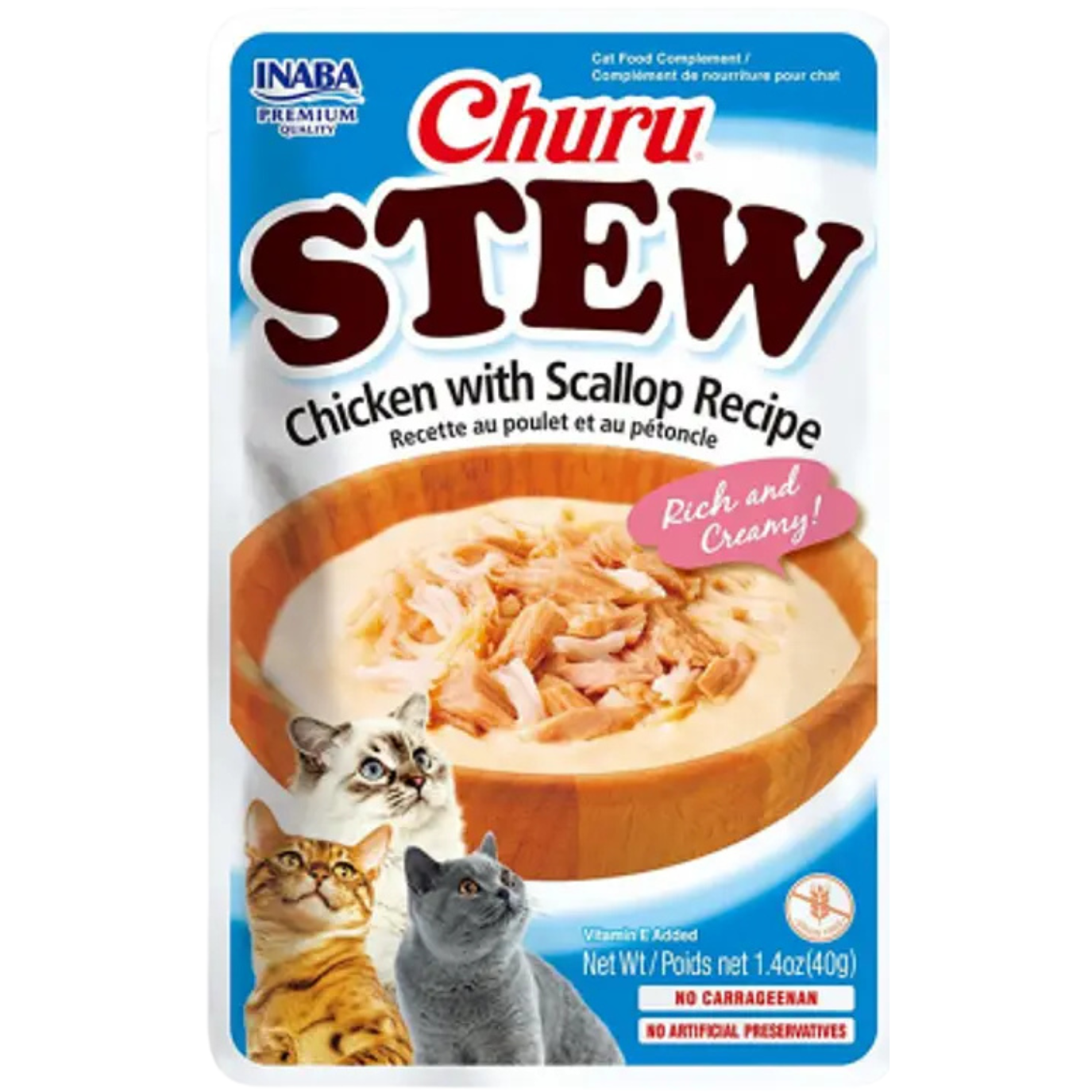 Churu Stew Chicken & Scallop Pouch Cat Treats 40g