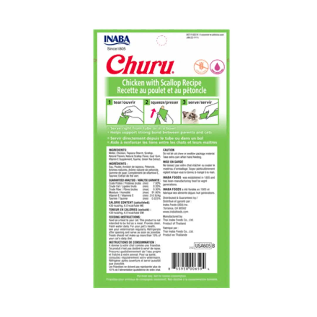 Churu Chicken & Scallop Purée Cat Treats