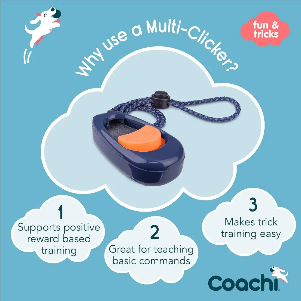 Multi-Clicker for positive dog training, teaching commands, and making tricks easy.