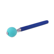 Blue massage tool with a round foam ball for effective muscle relief and relaxation.