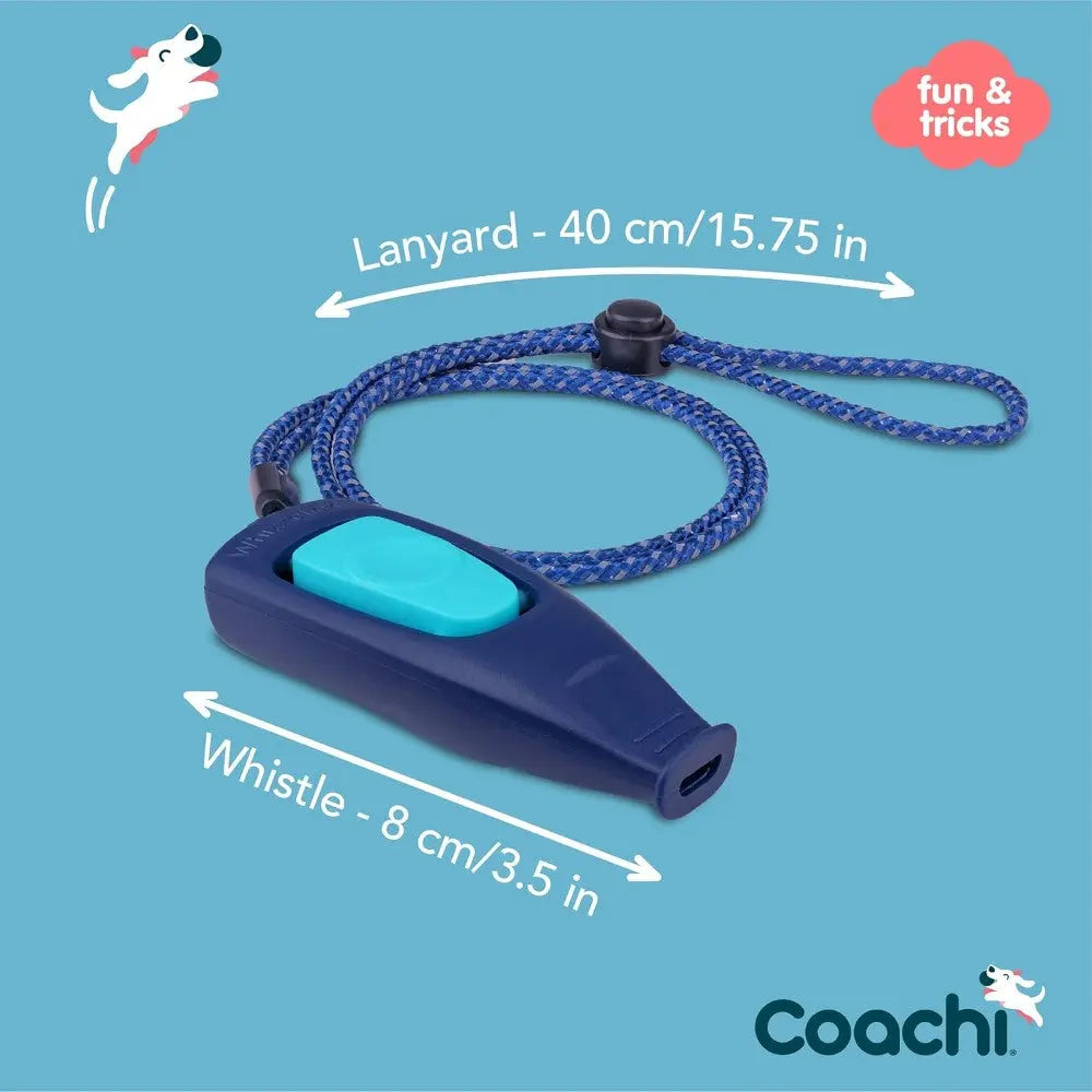 Dog training whistle with lanyard for effective communication and commands.
