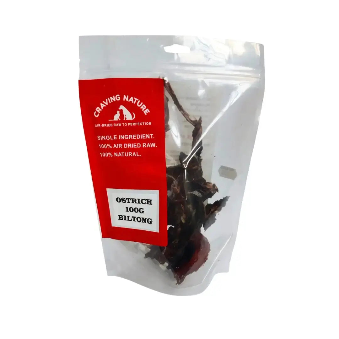 Craving Nature Ostrich Biltong Dog Chew Treats   | Canine & Co