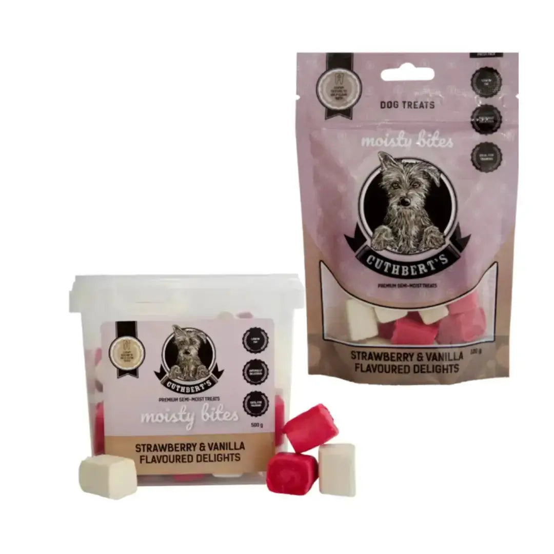 Cuthbert's Semi Moist Strawberry & Vanilla Dog Chew Treats   | Canine & Co