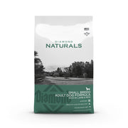 Diamond Naturals small breed dog food bag, featuring lamb and rice formula for adult dogs.