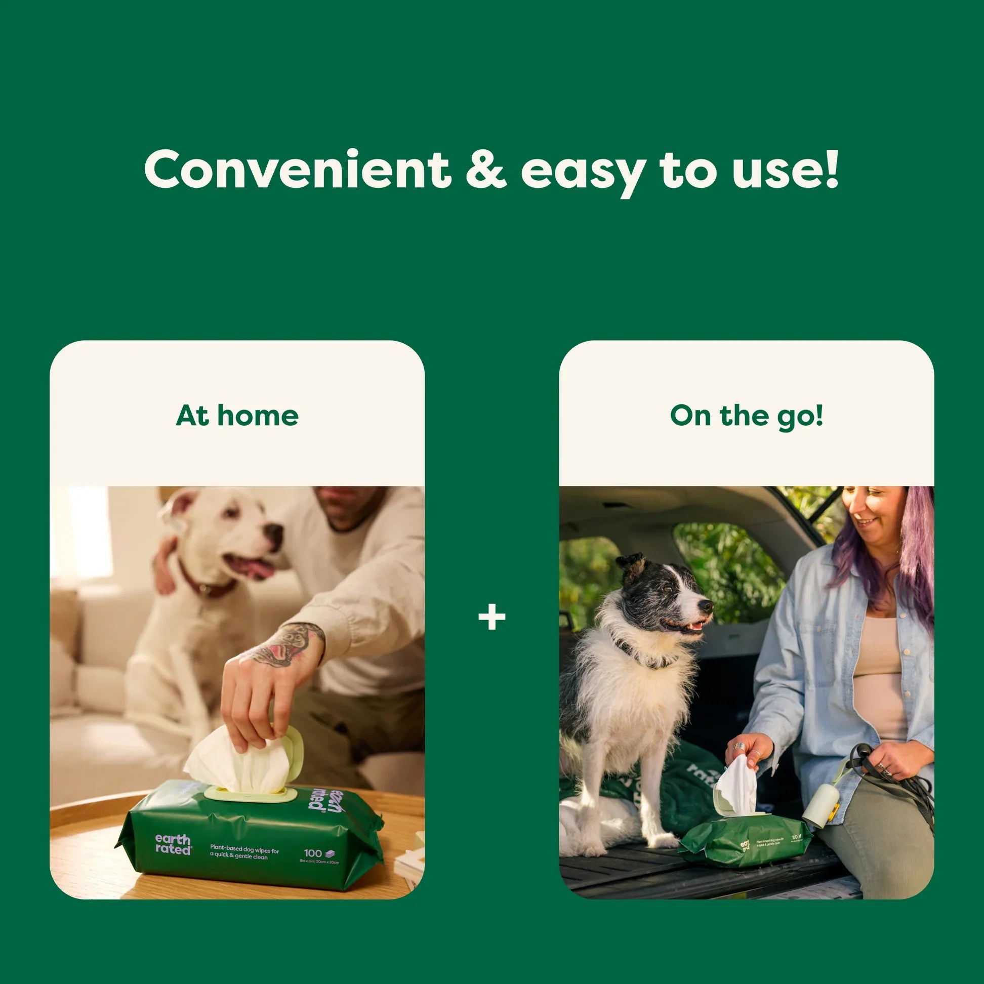 Earth Rated Hypo-Allergenic Dog Wipes for Paws, Body and Bums 100pk Earth Rated