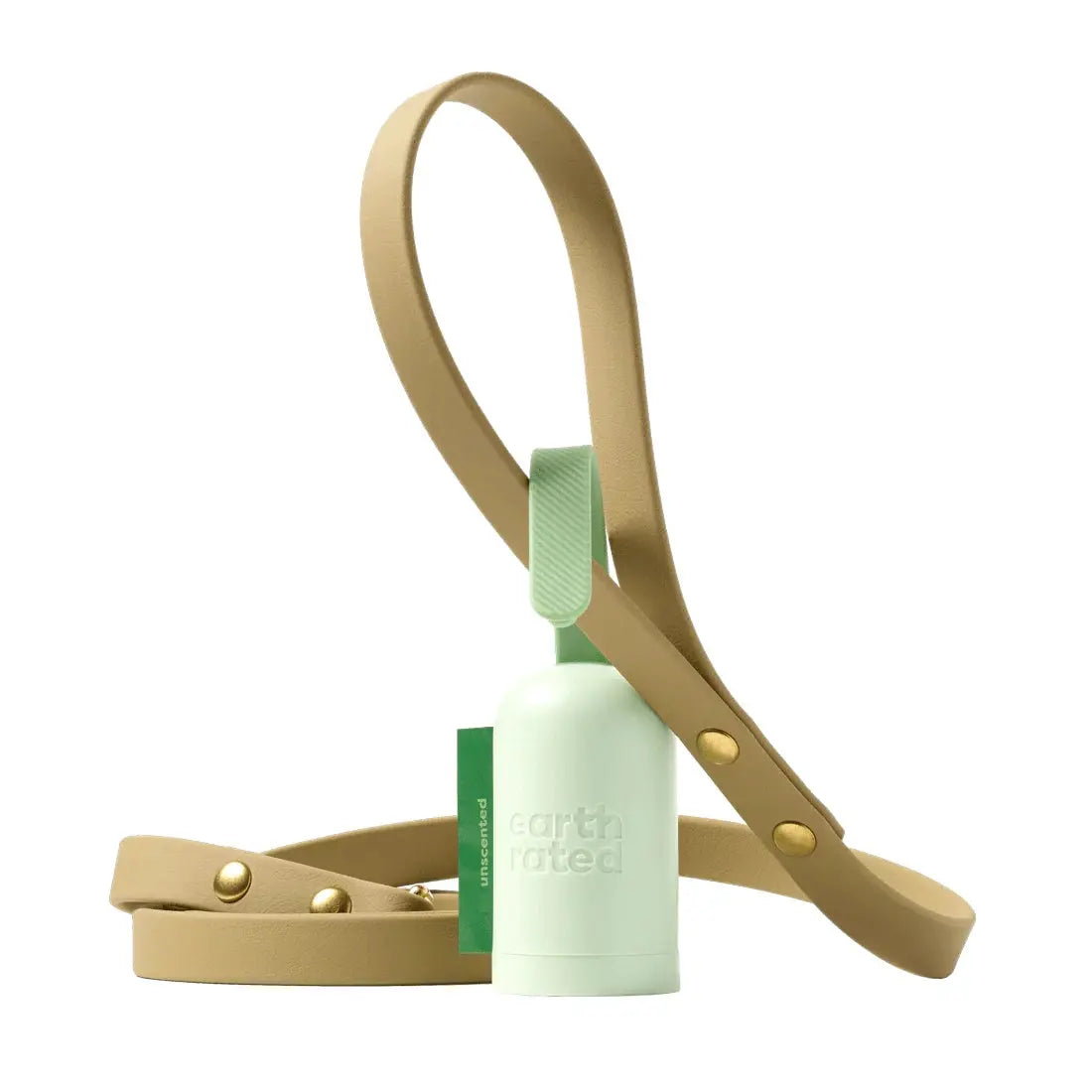 Eco-friendly dog waste bag dispenser with a stylish leash for convenient pet care.