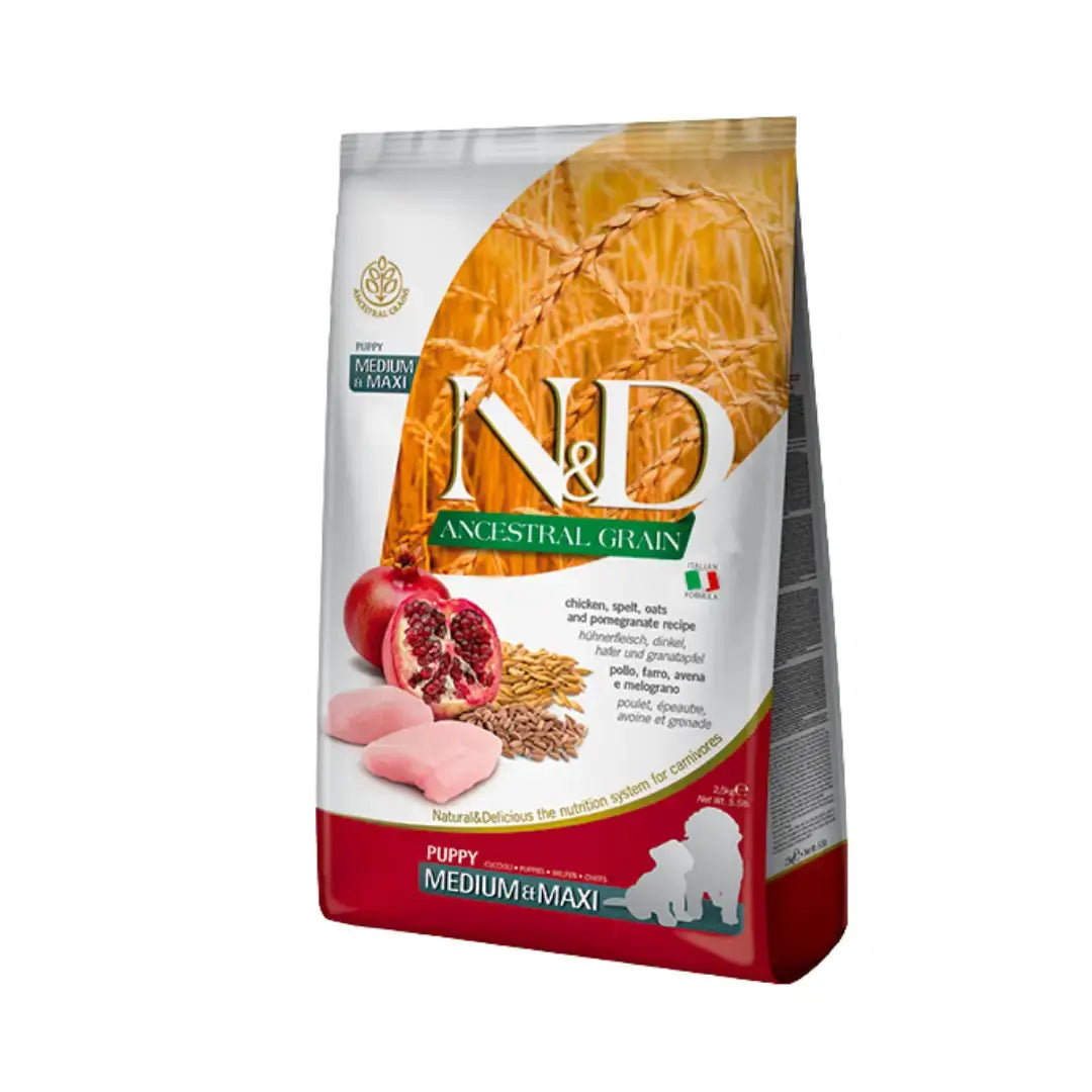 Farmina N&D Ancestral Grain Chicken & Pomegranate Puppy Dog Food   | Canine & Co