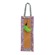 Colorful cat scratcher with a feather toy, perfect for playful feline fun and scratching satisfaction.