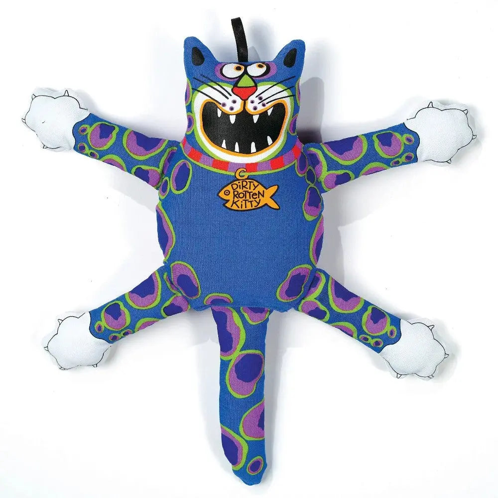 Colorful plush cat toy with multiple arms, perfect for playful pets and interactive fun.