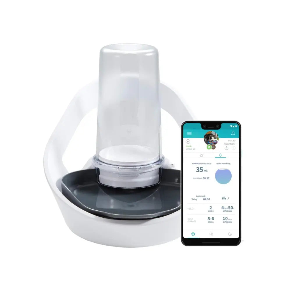 Smart pet feeder with app control for precise feeding measurements and monitoring.