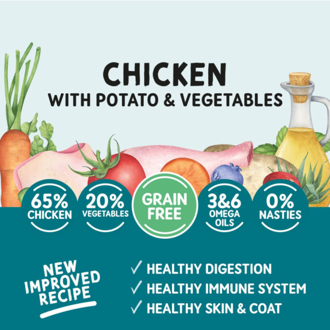 Naturo Grain Free Chicken with Potato and Vegetable Adult Wet Dog Food   | Canine & Co