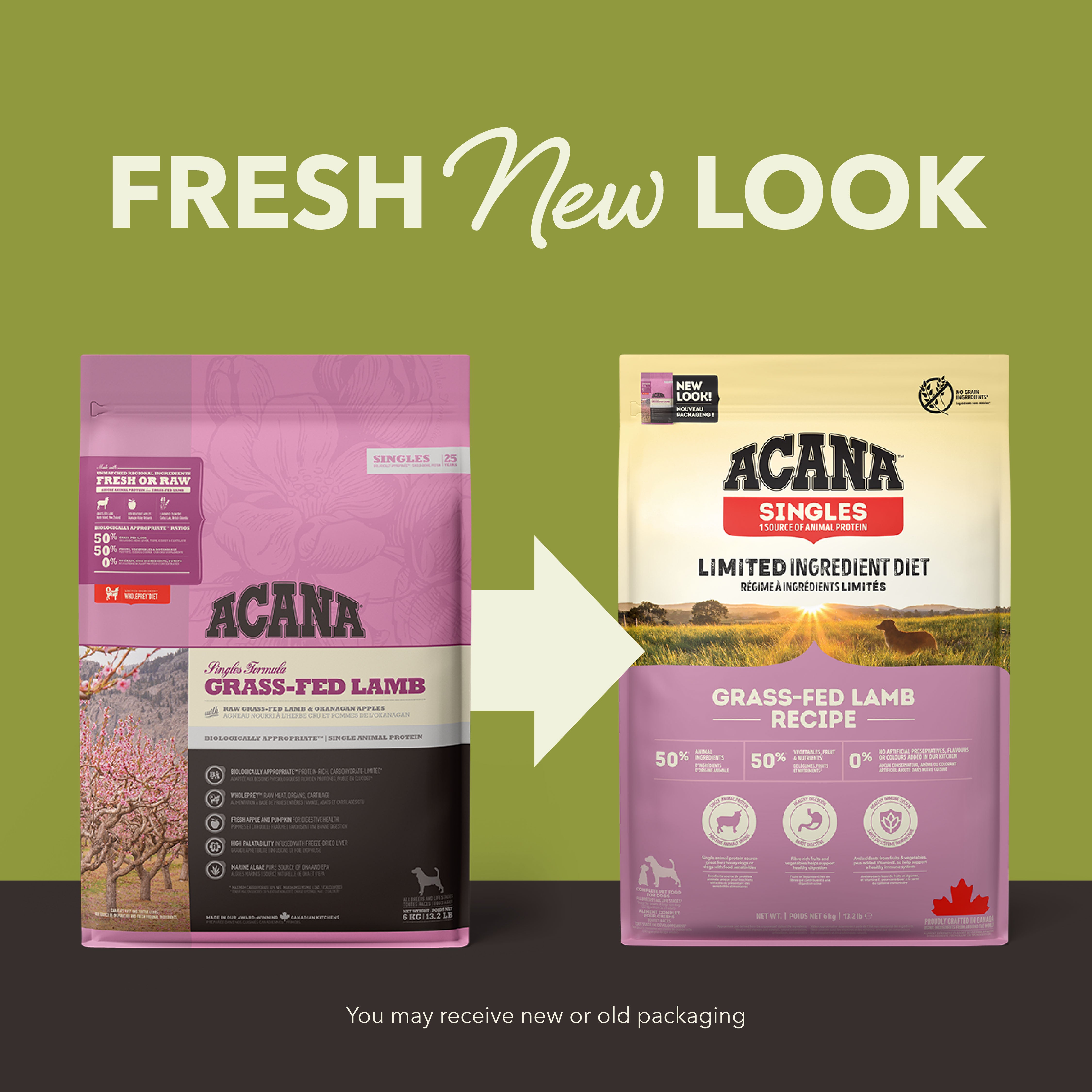 Acana Lamb Singles Fresh New Loook