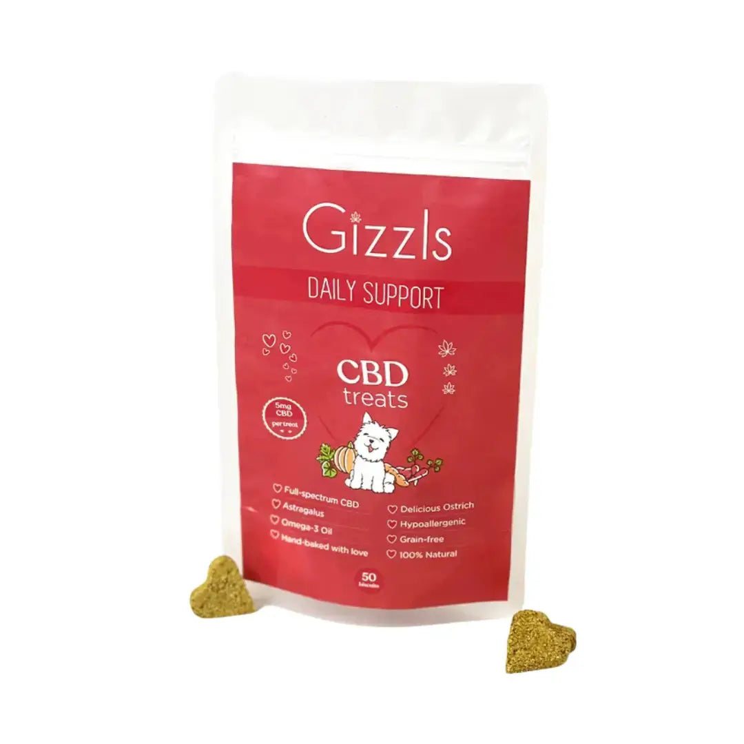Gizzls Large Dog Ostrich CBD Treats   | Canine & Co