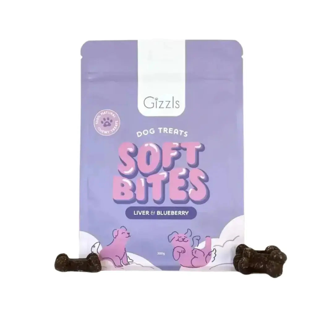 Gizzls Soft Bites Liver &Blueberry Dog Chew Treats   | Canine & Co