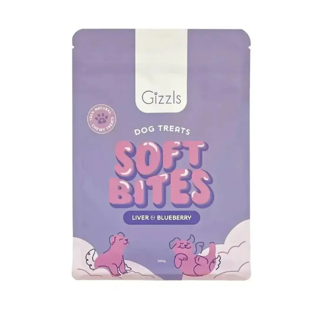 Gizzls Soft Bites Liver &Blueberry Dog Chew Treats